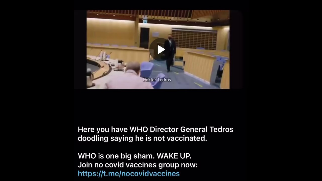 WHO Director admits he’s not vaccinated