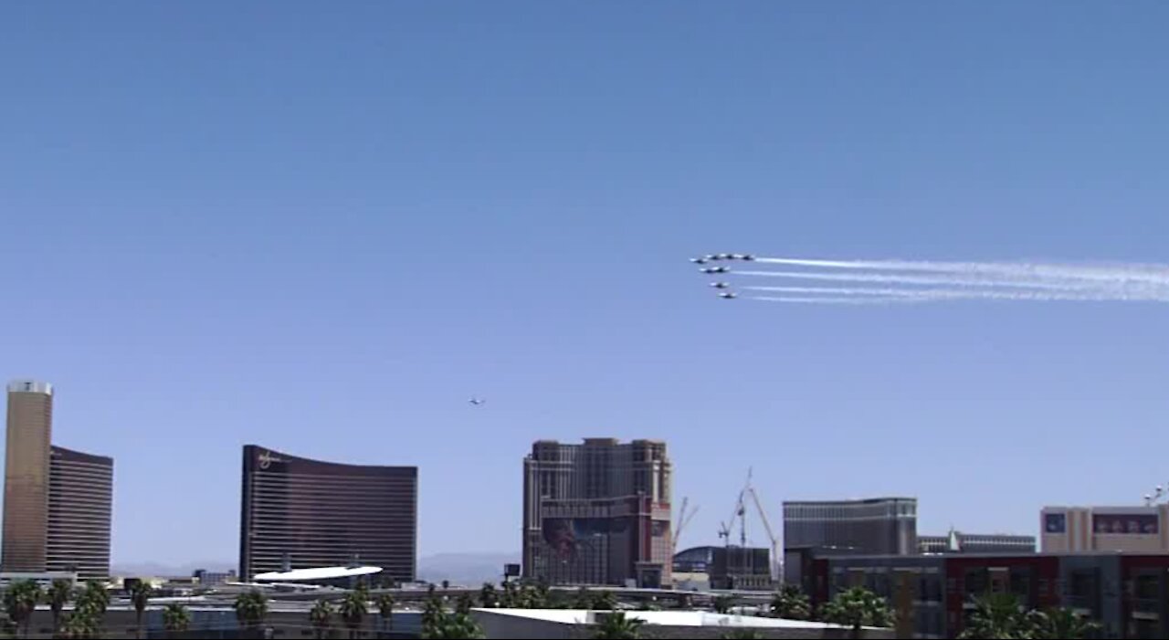 Thunderbirds flew over Las Vegas today