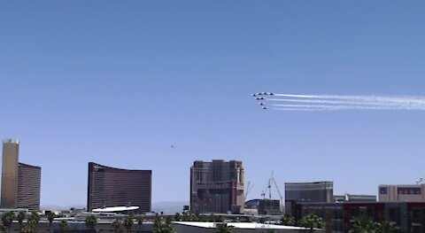 Thunderbirds flew over Las Vegas today