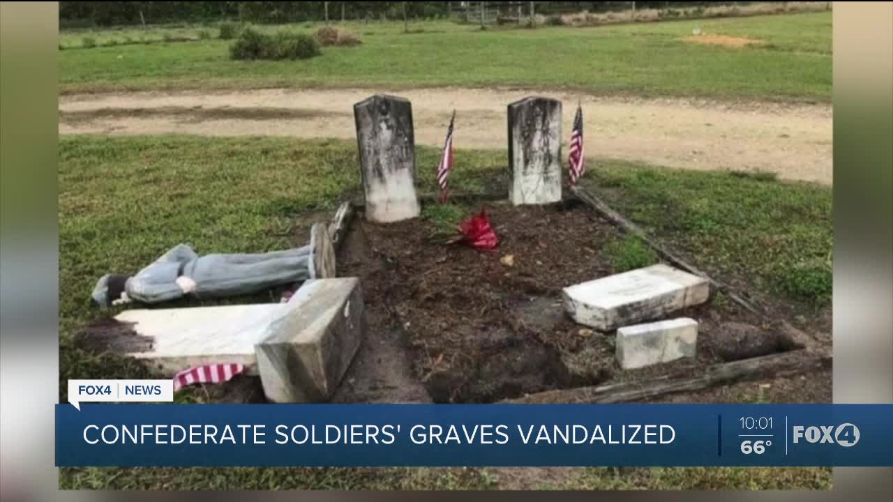 Confederate soldiers graves vandalized