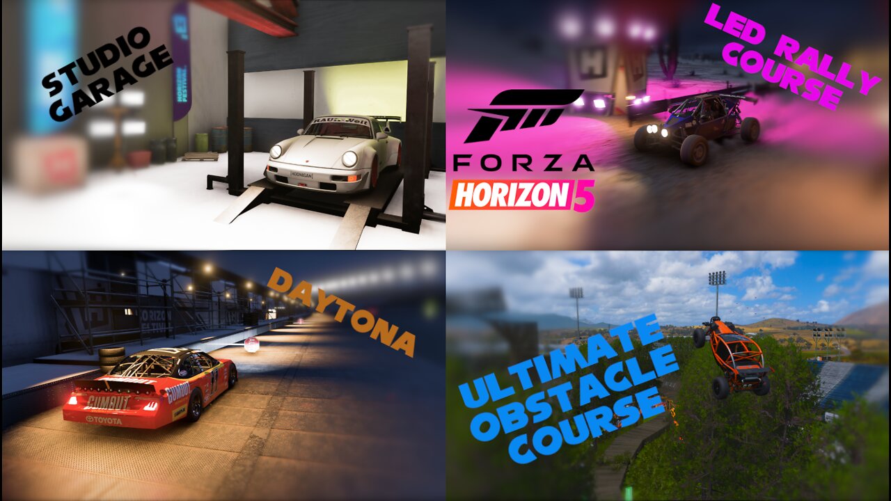 Studio Garage, Ultimate Obstacle Course, LED Rally Race, Daytona | Forza Horizon 5 Event Lab