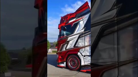 Stunning Scania With Custom Trailer #truck #trucking #scania #trucks #v8 #trucklife #scaniapower