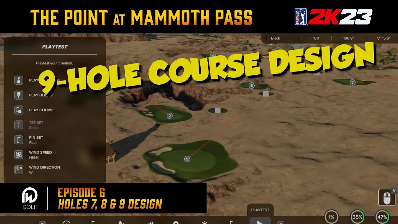 PGA 2K23 Course Designer | The Point at Mammoth Pass - Holes 7, 8 & 9 Design | Custom Course Design