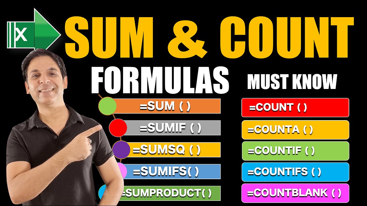 All Sum and Count Functions in Excel