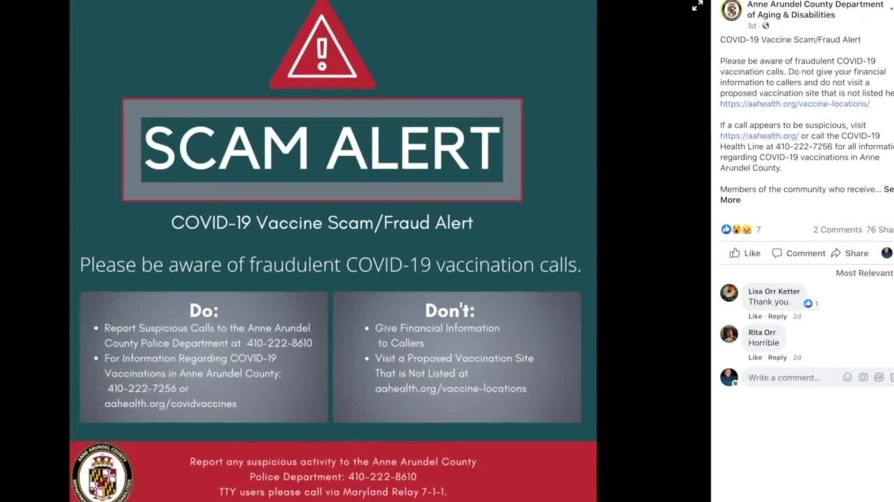 Warning about COVID-19 vaccination scam