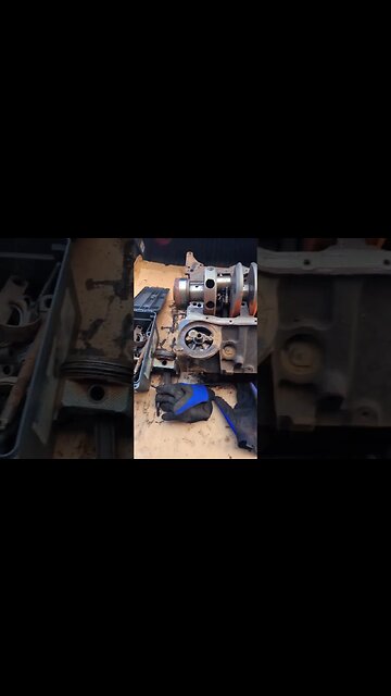 350 5.7L Slow tear down...NOT saving anything but the block!!