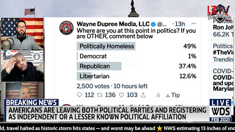 More Americans Are Trying To Deal With Being Politically Homeless 02/16/2021