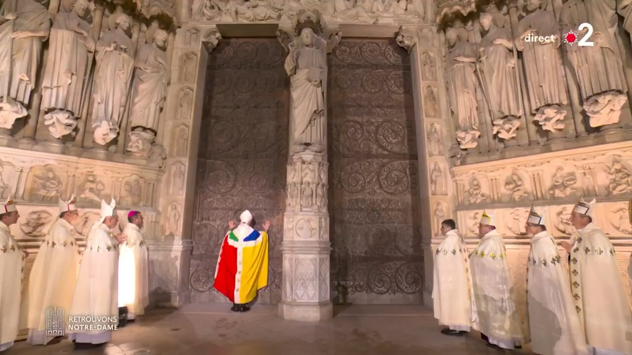 Doors of the Notre Dame in Paris are open again.