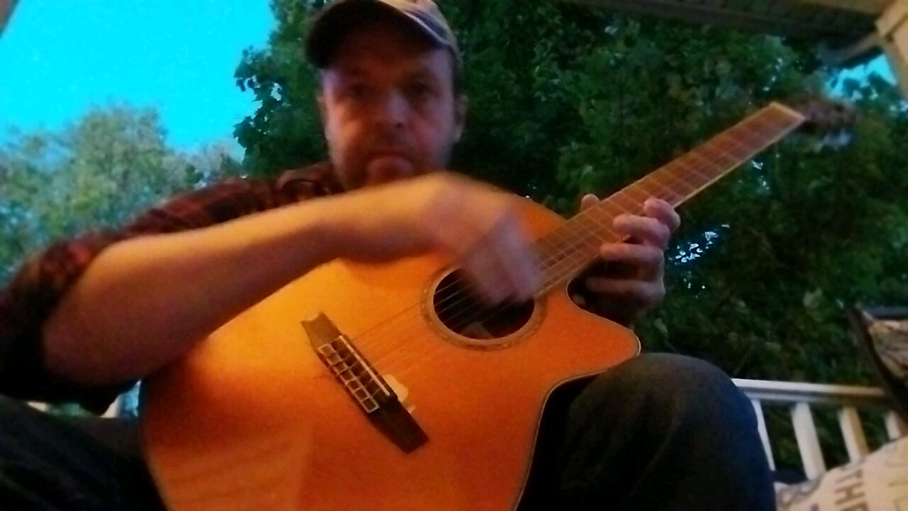 jamming on my mom's porch