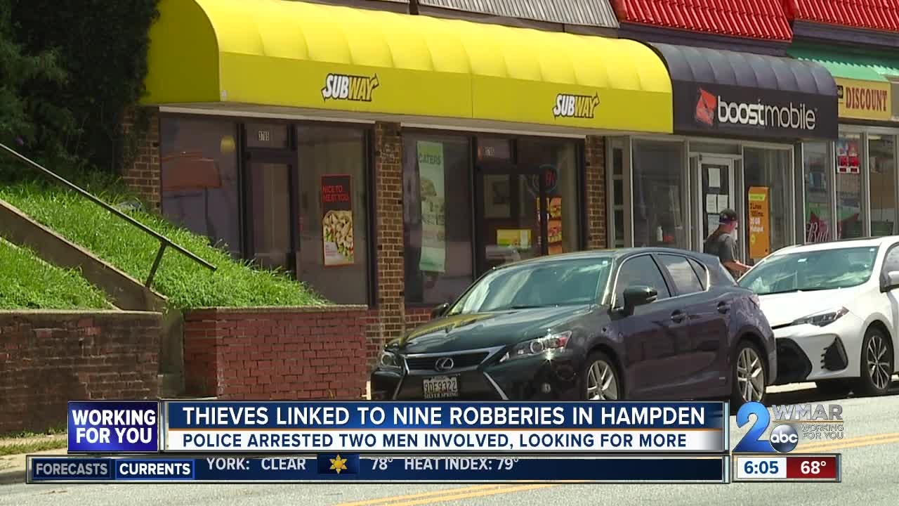 Thieves connected to nine midday robberies in Hampden