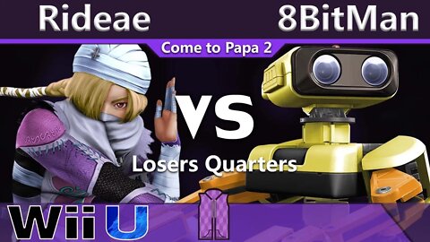 Shoq|Rideae (Sheik) vs. GoTE|8BitMan (ROB) - Wii U Losers Quarters - CTP2
