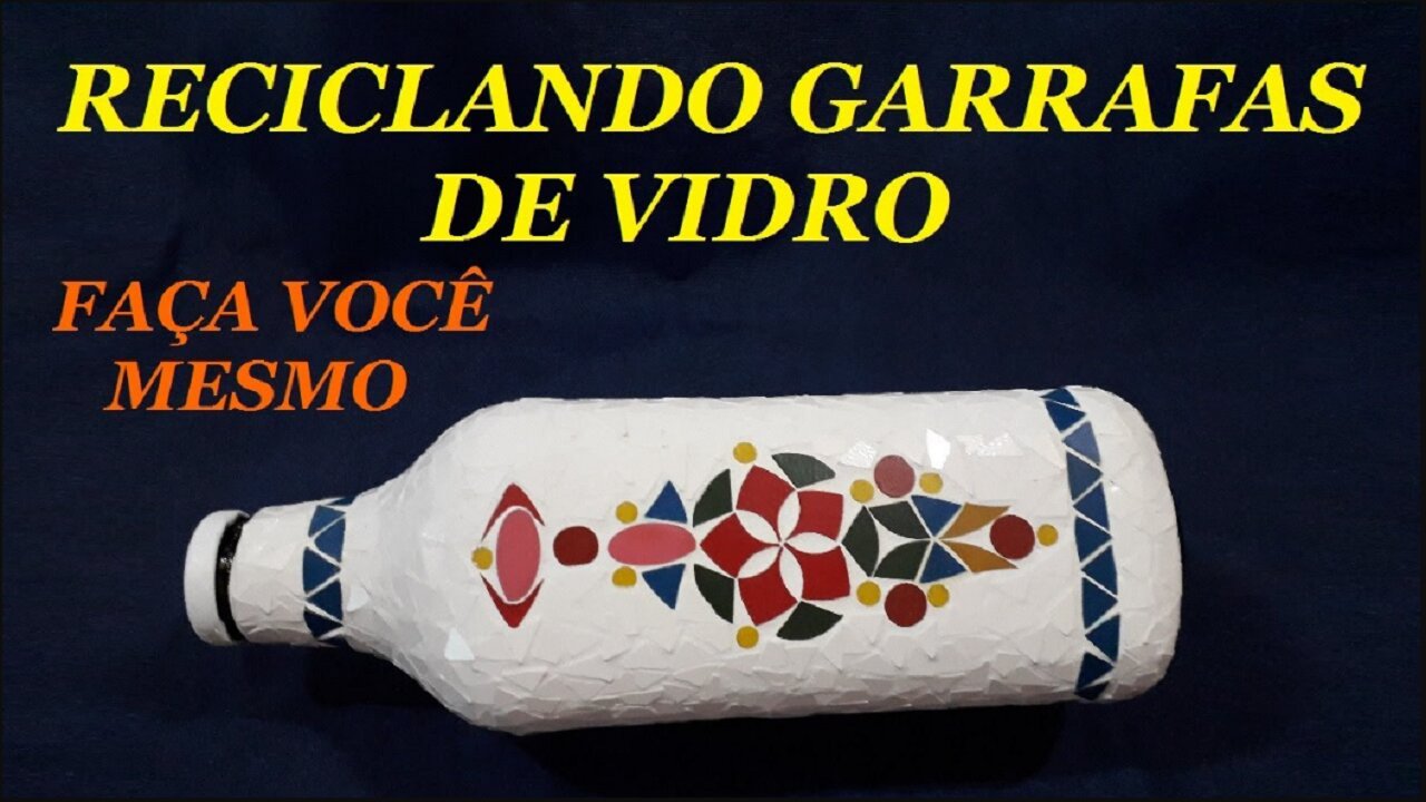 RECICLANDO GARRAFAS DE VIDRO - MOSAICO COM AZULEJOS E PEÇAS DE MDF - @lucibuzo ​