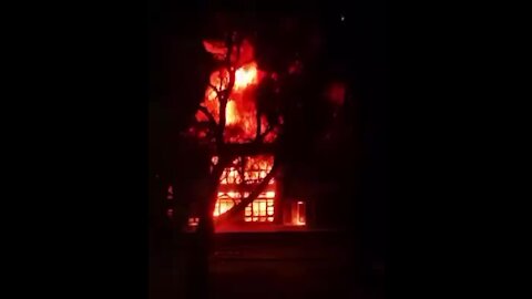 WATCH: Rampaging students torch another UKZN building in late night protest (vNR)