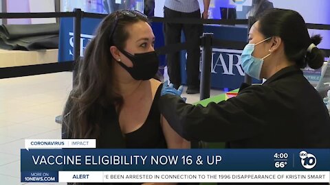 California vaccine eligibility opens to 16 and older