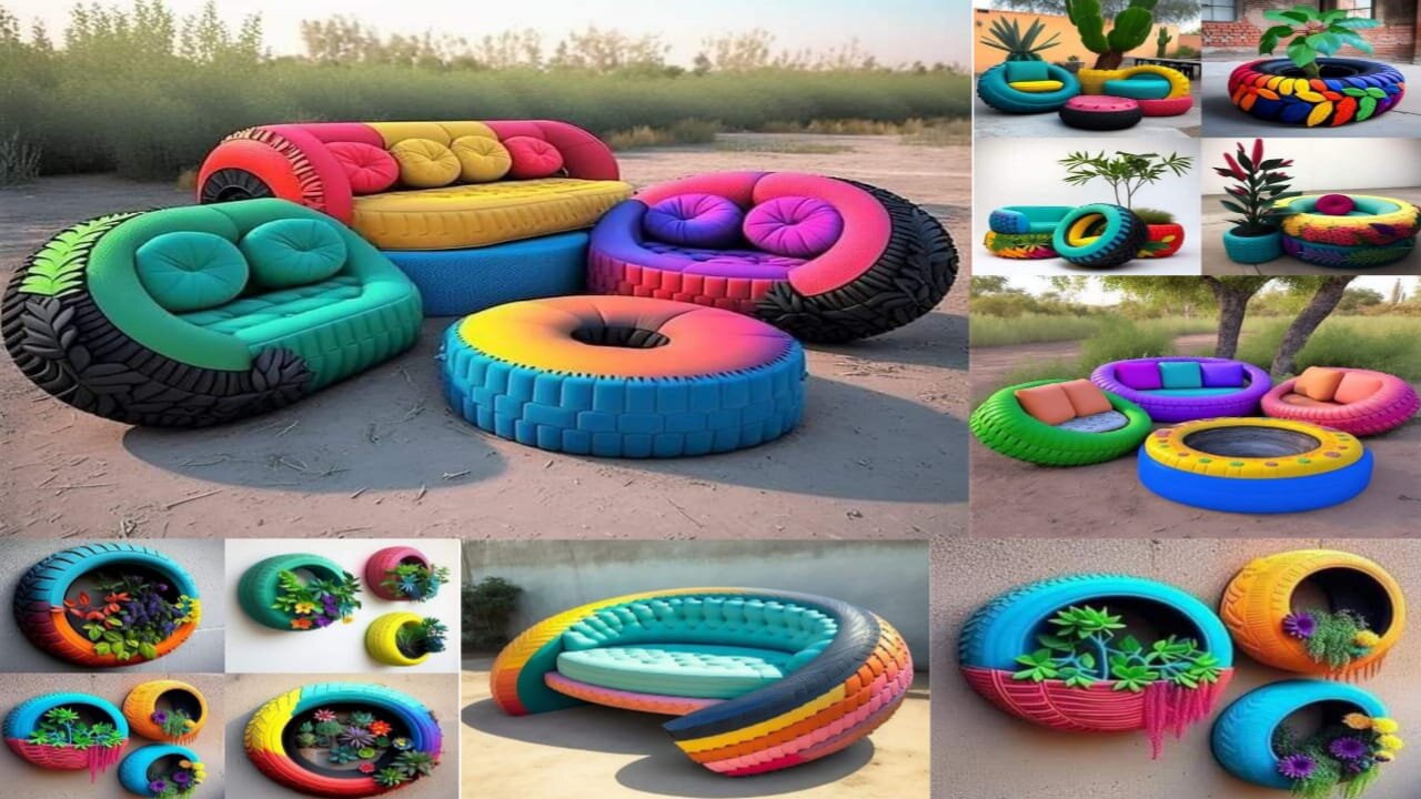 Creative Ideas And Decoration Recycling Old Tires 2023 |Recycling Car Tires |Reuse And Recycle Tire