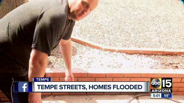 Tempe neighborhood cleaning up after overnight storm