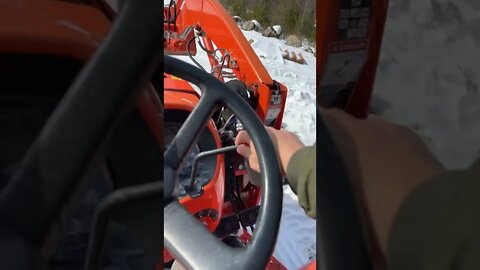 Towing the kids on a sled with our Kubota L2501 #shorts