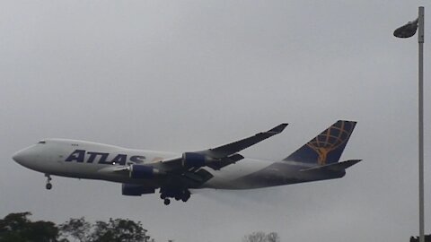 Boeing 747-400F N476MC na final antes de pousar em Manaus vindo de Miami 14022021