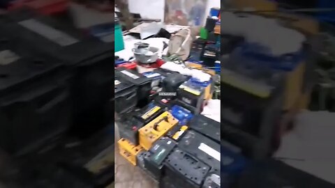 Stock of used batteries.