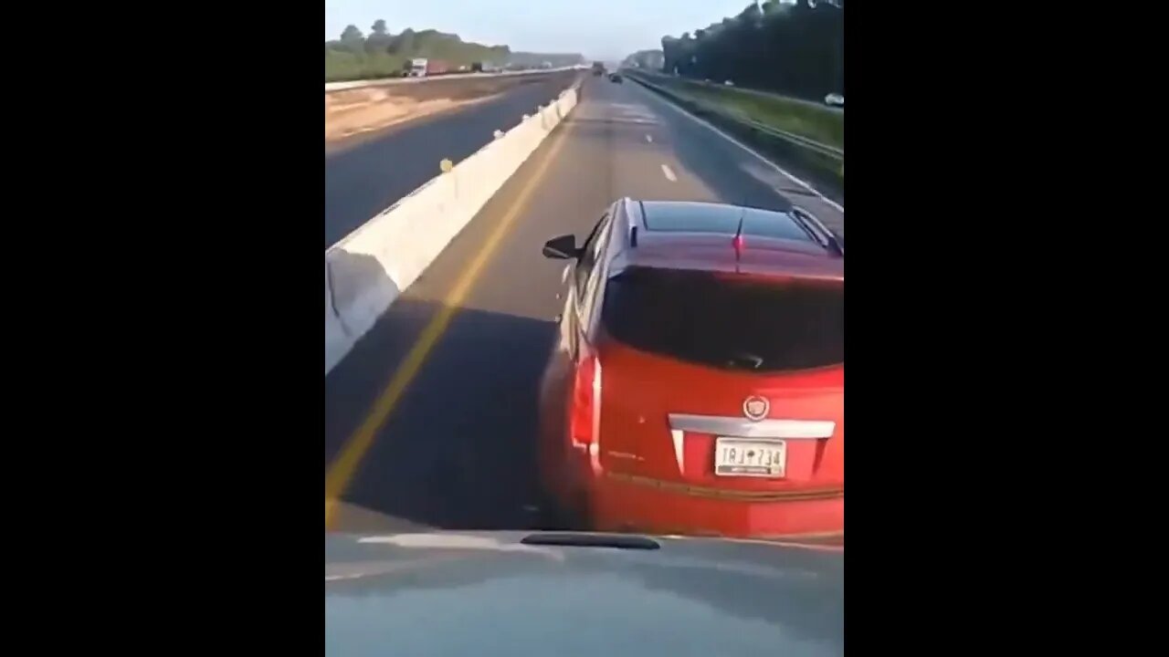 Brake checks the wrong guy #dashcam