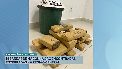 Apreensão em Ipatinga: 14 barras de maconha são encontradas enterradas na região central.
