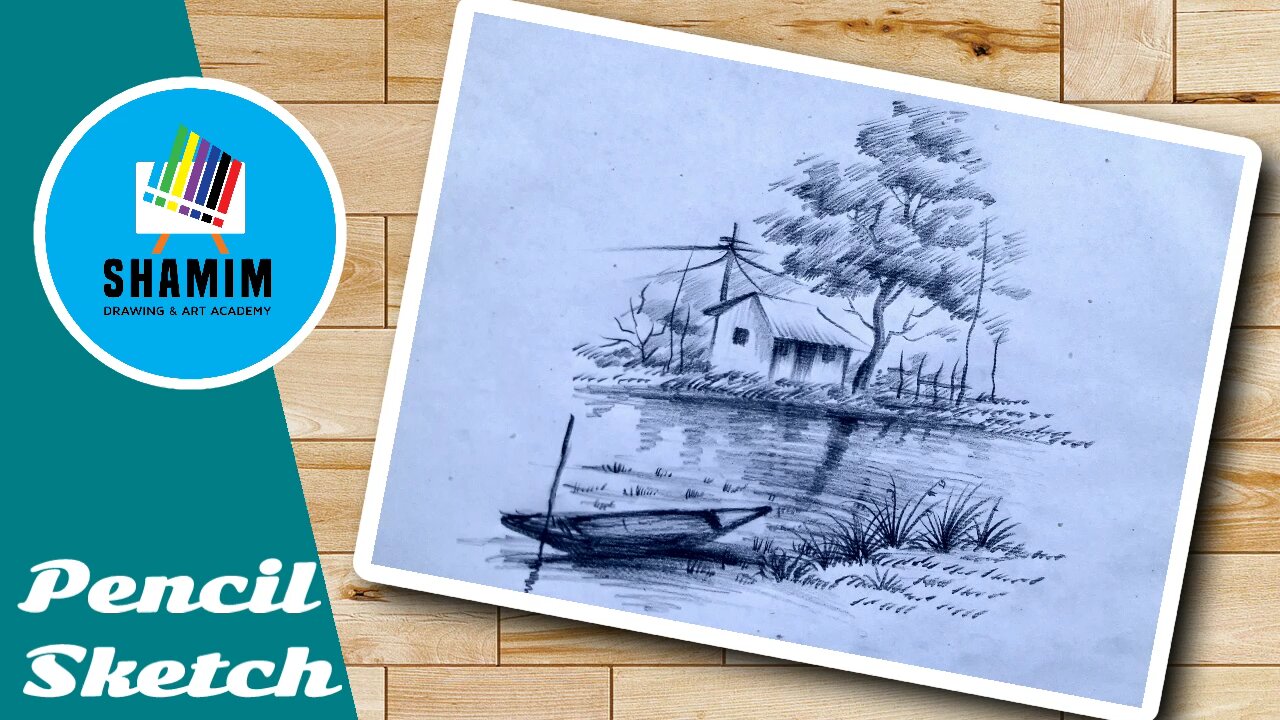 Amazing Drawing Technique | Village Landscape Pencil Sketch | Pencil Drawing Tutorial