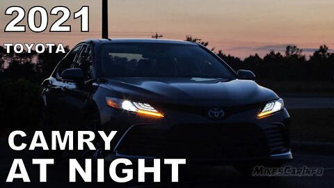 AT NIGHT: 2021 Toyota Camry XLE AWD - Interior & Exterior Lighting Overview