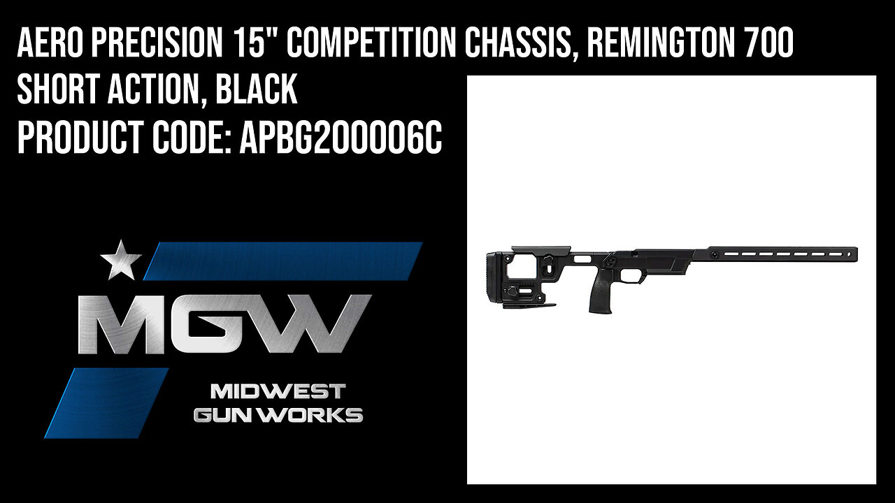 Aero Precision 15" Competition Chassis, Remington 700 Short Action, Black - APBG200006C