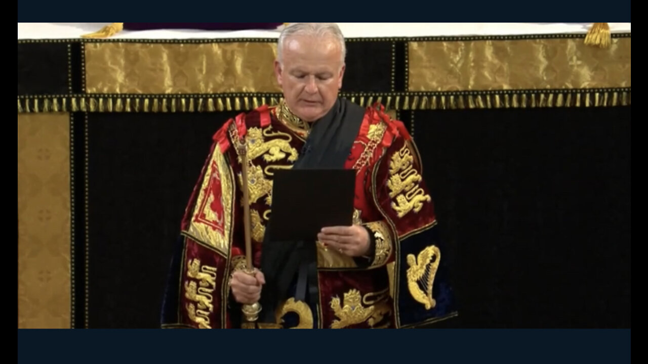 The Garter King of Arms proclaims the styles and titles of Queen Elizabeth II as her body