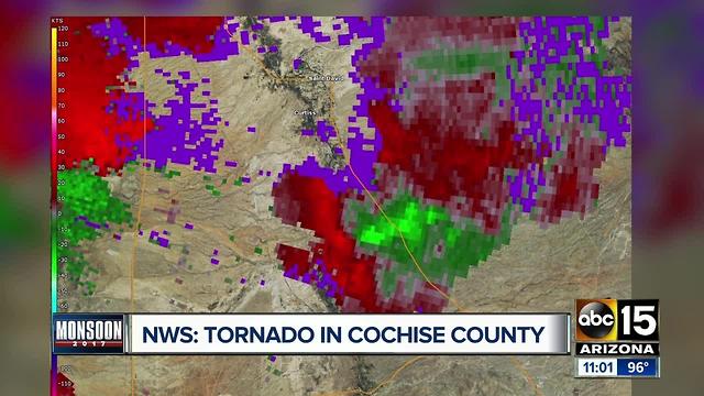 Tornado confirmed Saturday southeast of Tucson in Cochise County