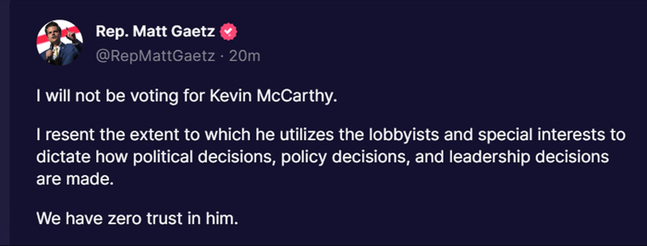 Matt Gaetz Declares He Will OUST Speaker Kevin McCarthy For FOLDING TO DEMOCRATS ON EVERYTHING! 10-1