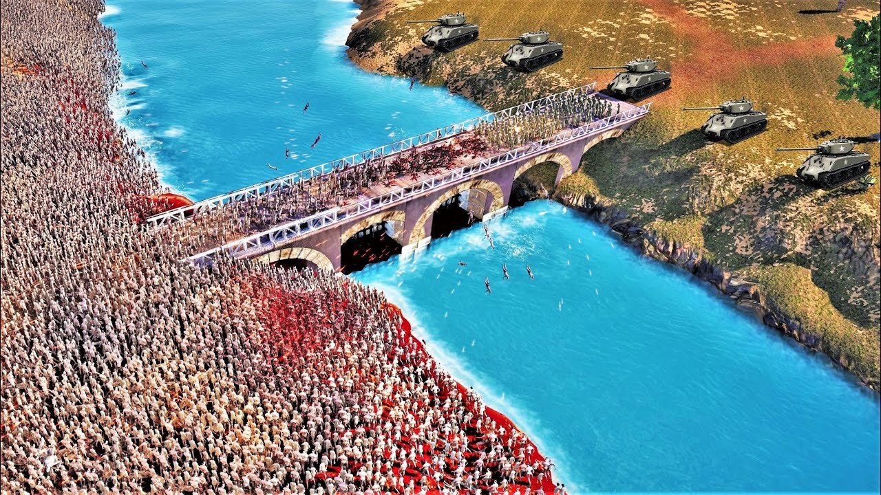 CAN WW2 ARMY STOP ZOMBIES FROM CROSSING THE BRIDGE - UEBS 2 | Ultimate Epic Battle Simulator 2