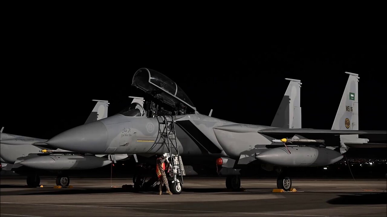 Royal Saudi Air Force F-15's Conduct Night Operations - Red Flag Nellis 22-2