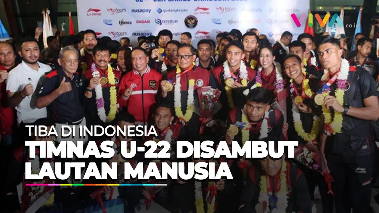 Lantunan "Indonesia Pusaka" Sambut Timnas U-22 di Bandara