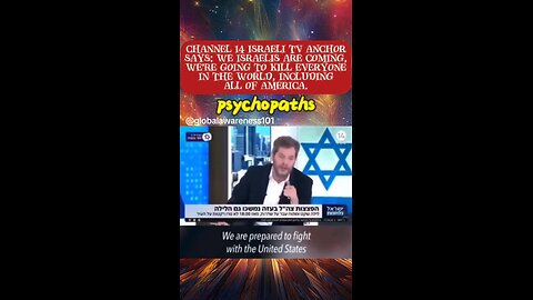 Israeli tv anchor says they are going to kill everyone in the world.