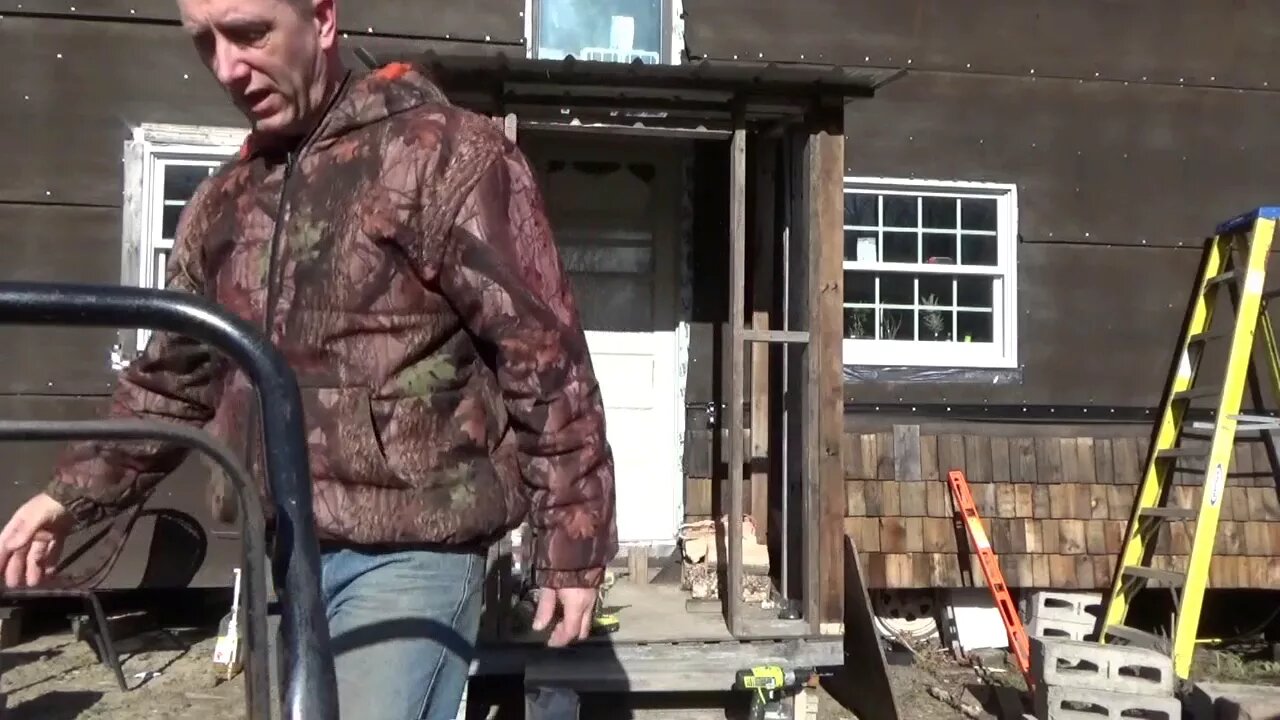 Working On My Off Grid Tiny House Porch