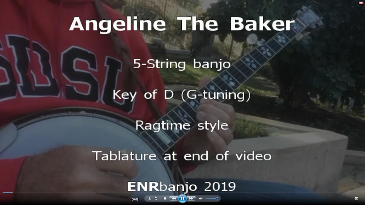 Angeline The Baker (Ragtime 5-string banjo, key-D with tablature)