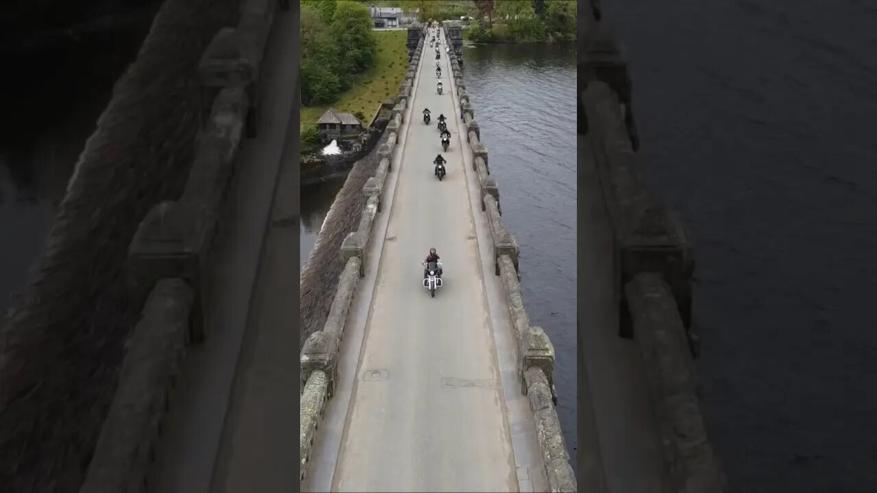 Riding the annual Mighty Shred convoy across Lake Vyrnwy dam! #motorcycle #harleydavidson