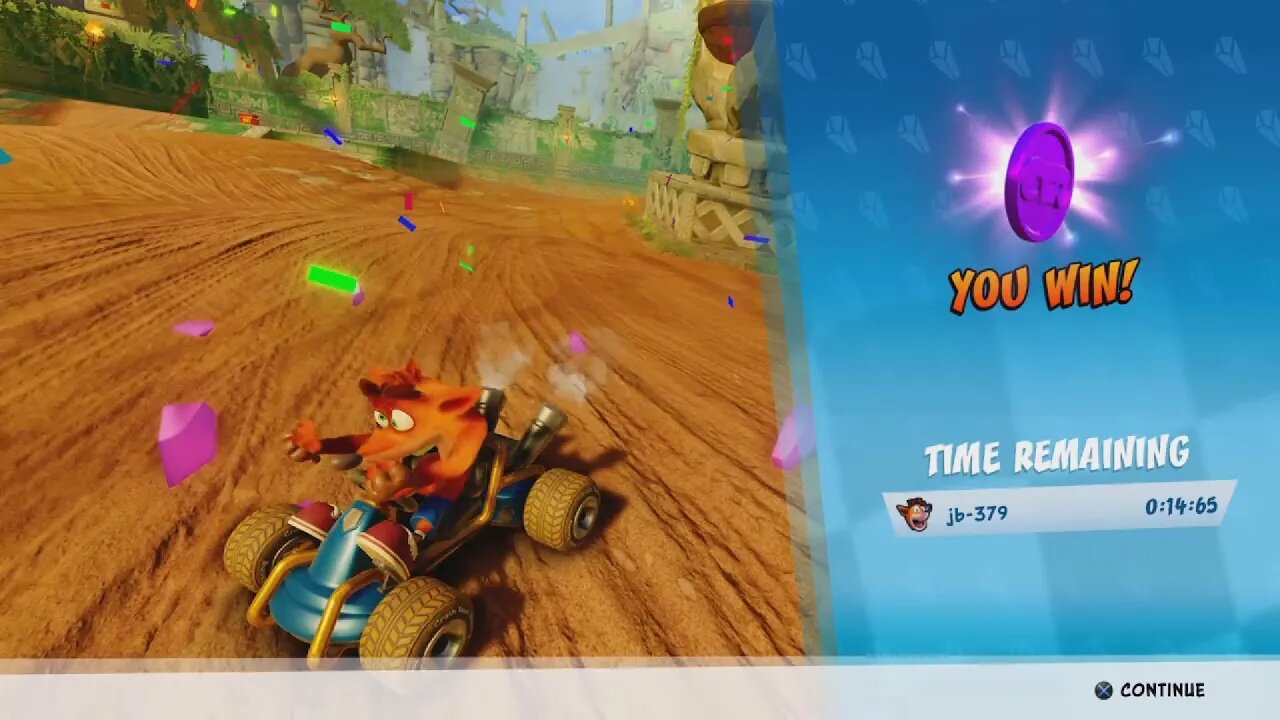 Crash™ Team Racing Nitro-Fueled (PS4) - Adventure Mode (Easy) - Crystal Challenge - Rampage Ruins