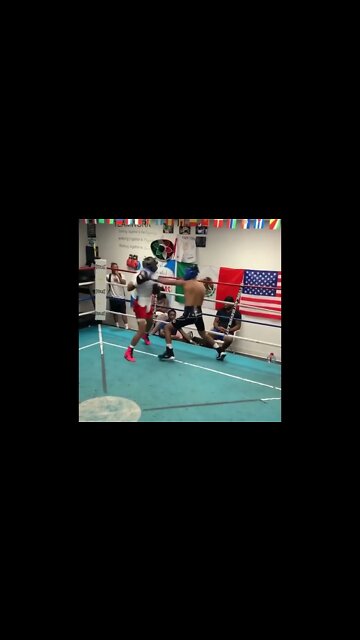 Shakur Stevenson sparring Fernando Vargas’s son Amado Vargas
