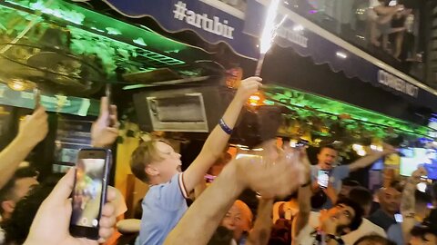 Manchester City fans celebrate Champions League final victory in Istanbul