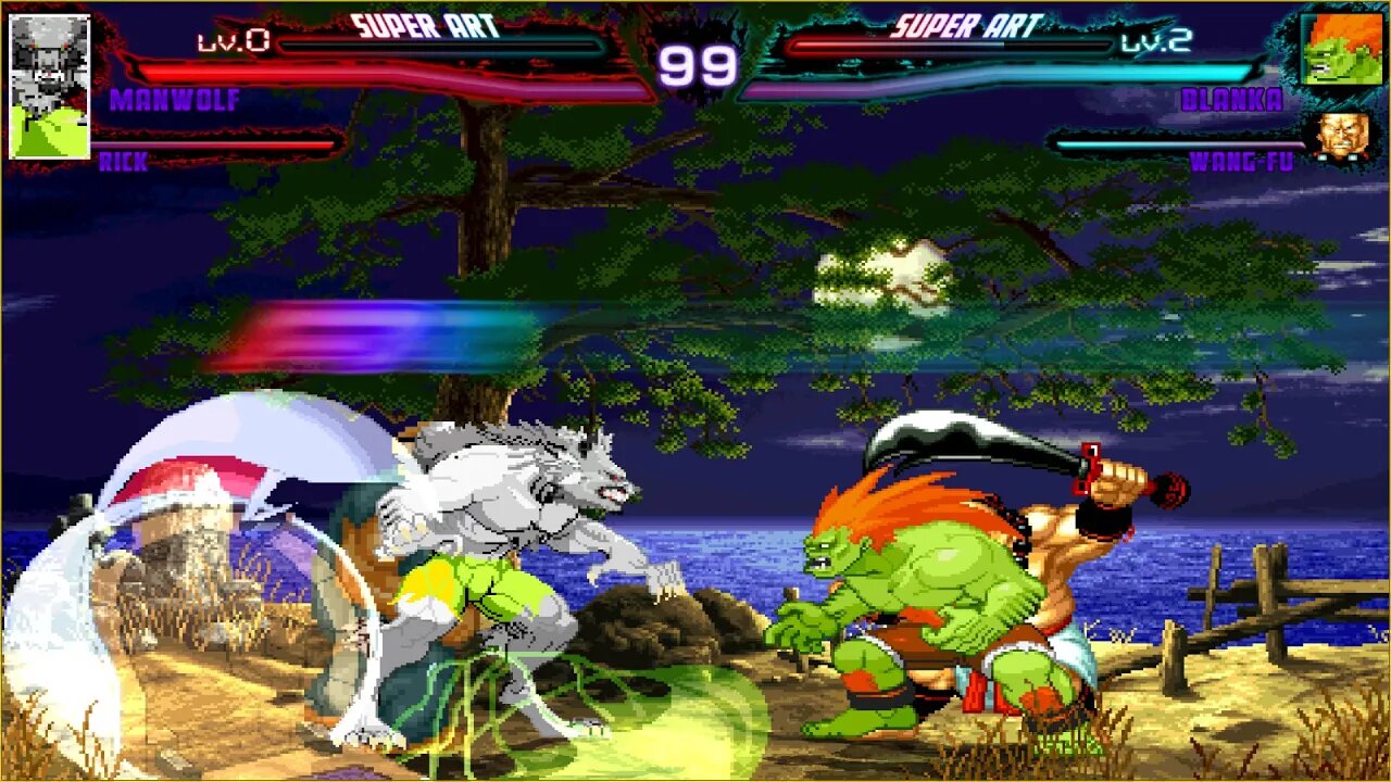 Mugen: Manwolf/Rick Taylor vs Blanka/Wang Fu