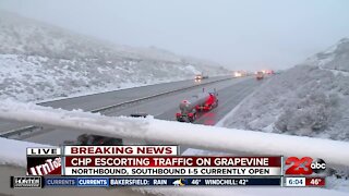 CHP Escorting traffic on Grapevine: Northbound, Southbound I-5 currently open