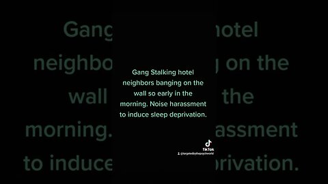 #GangStalking hotel neighbors banging on the wall so early in the morning. 12/26/2022