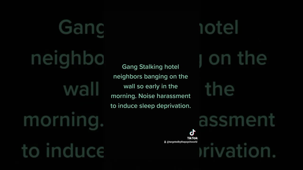 #GangStalking hotel neighbors banging on the wall so early in the morning. 12/26/2022