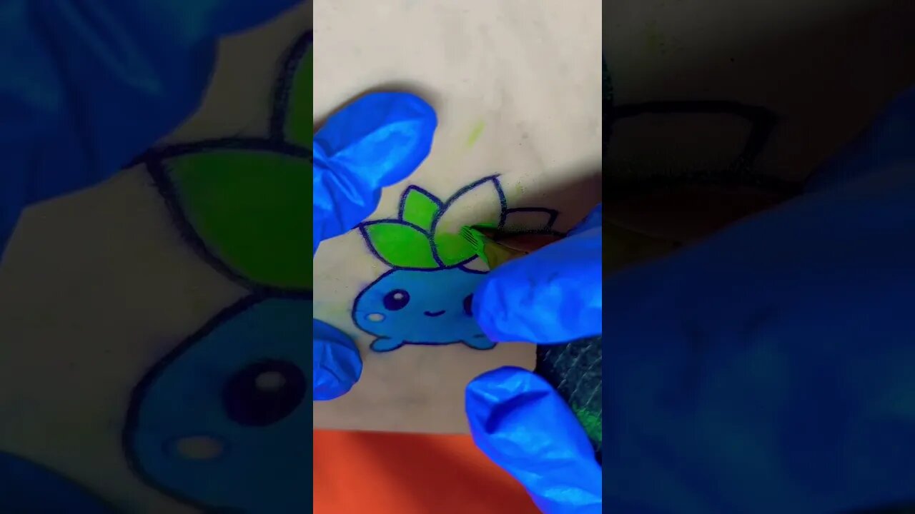 Tattooing Oddish Pokémon On Fake Skin