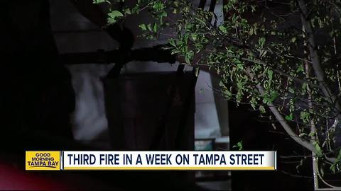 Tampa Fire Arson investigating third suspicious fire in Tampa neighborhood