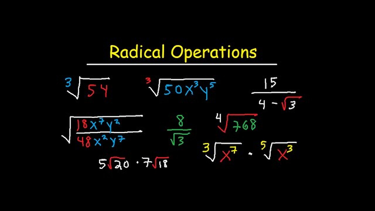 Simplifying Radical Expressions Adding, Subtracting, Multiplying, Dividing, & Rationalize