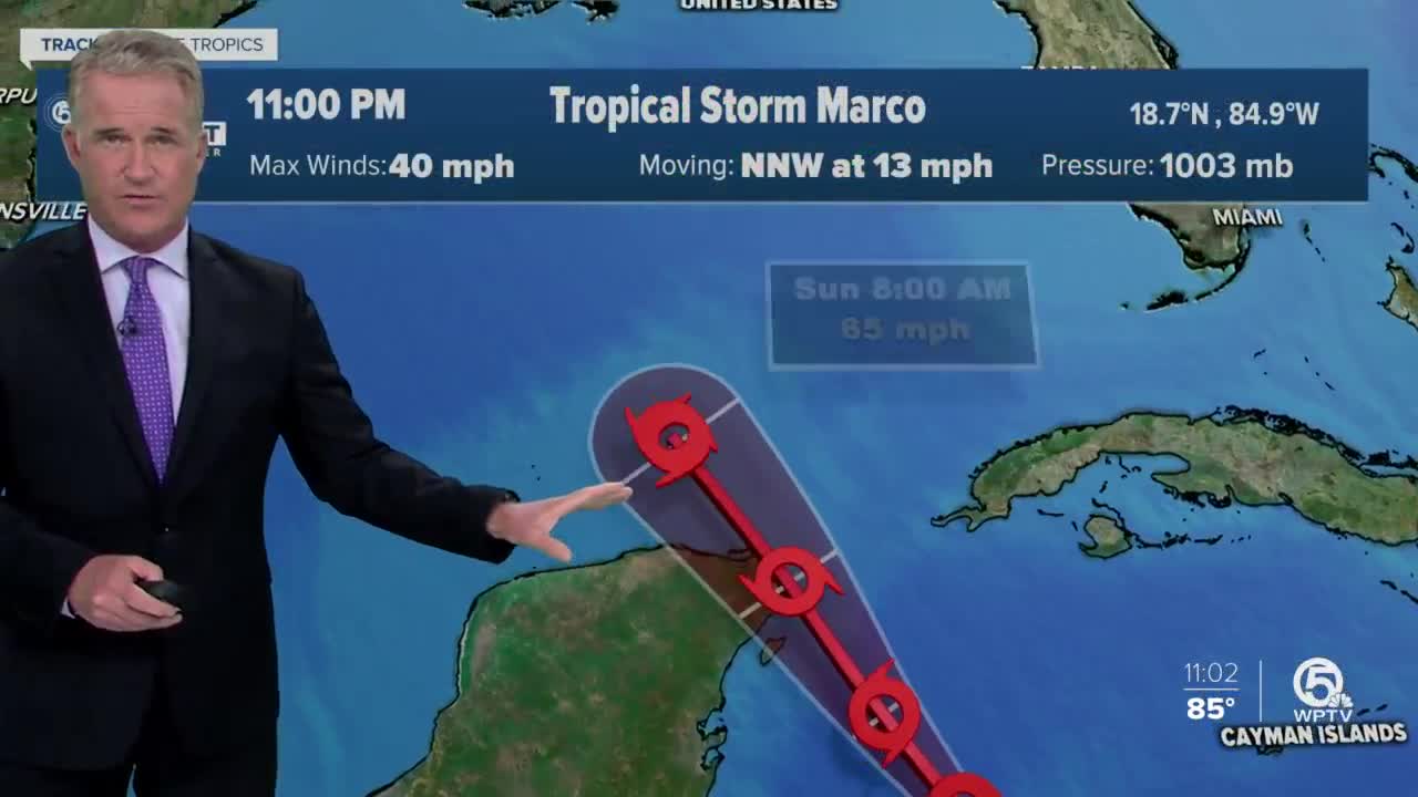 Tropical Storm Marco forms over the northwestern Caribbean