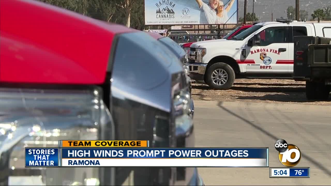 High winds prompt power outages in Ramona